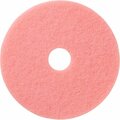 Global Industrial 20in Burnishing Pad, Pink, 5PK 641300